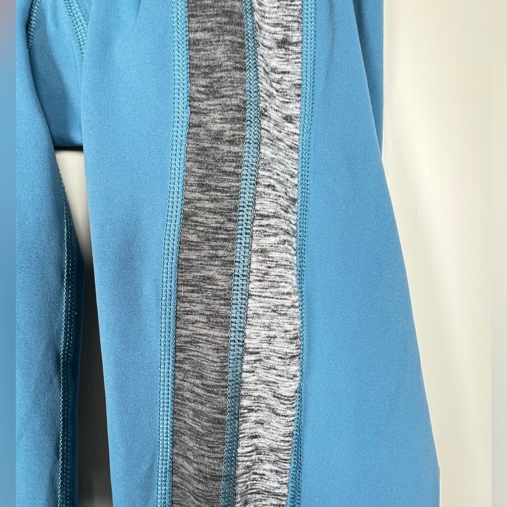 Vuori Racer High-Rise Leggings In Teal And Heather Gray Paneling Size Large - Picture 4 of 5